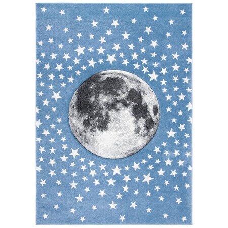 Flowers First 2 x 3 ft. Carousel Kids 100 Contemporary Rectangle Power Loomed Rug Light Blue & Grey FL1862478